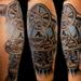 Tattoos - Black and Gray Calf Tattoo - 79883